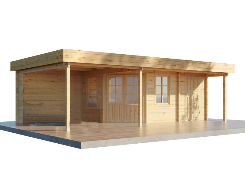 Wolff Finnhaus Gartenhaus Gunda 7238, 40 mm, inkl. Fußboden