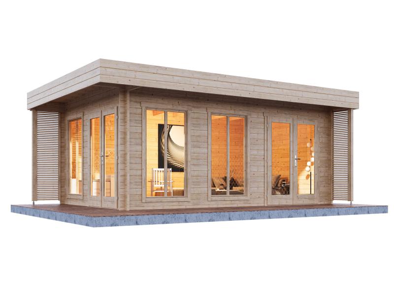 Wolff Finnhaus Gartenhaus Haldis 5335, 44 mm, inkl. Fußboden