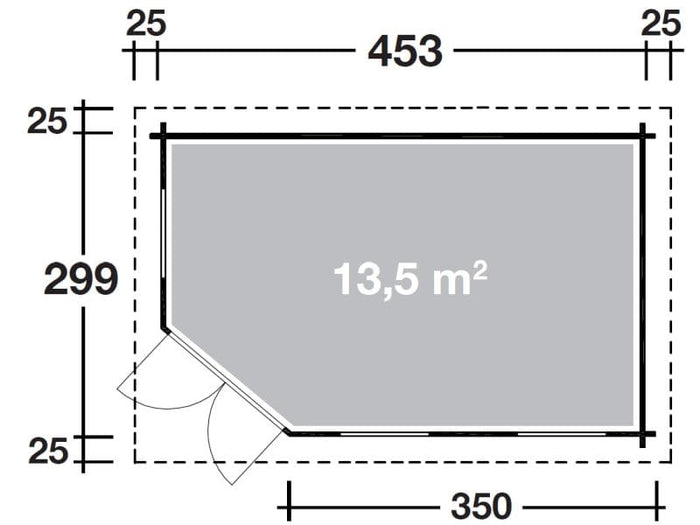 Wolff Finnhaus Gartenhaus Maja 40-B/1-Raum