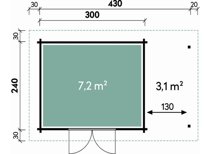 Wolff Finnhaus Gartenhaus Pulti 34-B Typ 5 mit SD A, naturbelassen