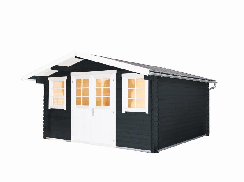 Wolff Finnhaus Gartenhaus Rotterdam Klassik Anthrazit, inkl. Fußboden