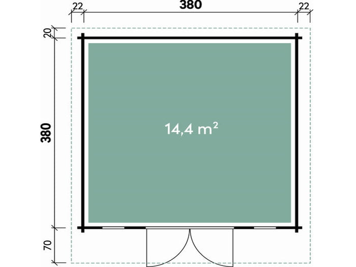 Wolff Finnhaus Gartenhaus Rotterdam Klassik Anthrazit, inkl. Fußboden