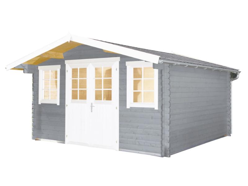 Wolff Finnhaus Gartenhaus Rotterdam Klassik Hellgrau, inkl. Fußboden