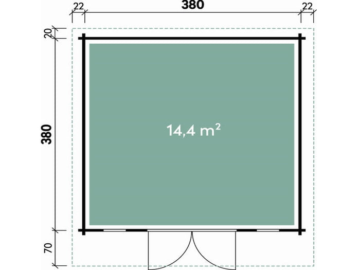 Wolff Finnhaus Gartenhaus Rotterdam Klassik Hellgrau, inkl. Fußboden