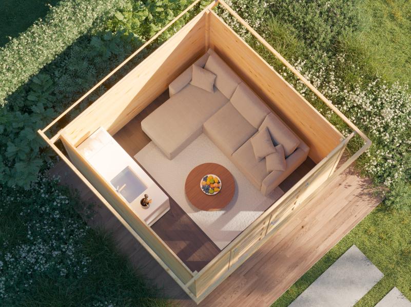 Wolff Finnhaus Gartenhaus Thies 2929, 28 mm, inkl. Fußboden