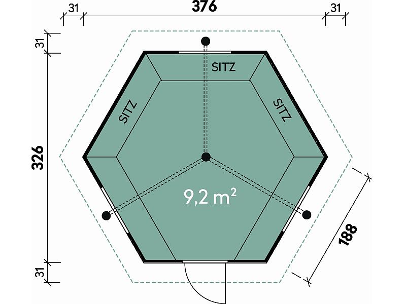 Wolff Finnhaus Grillkota 9 de luxe Grundset