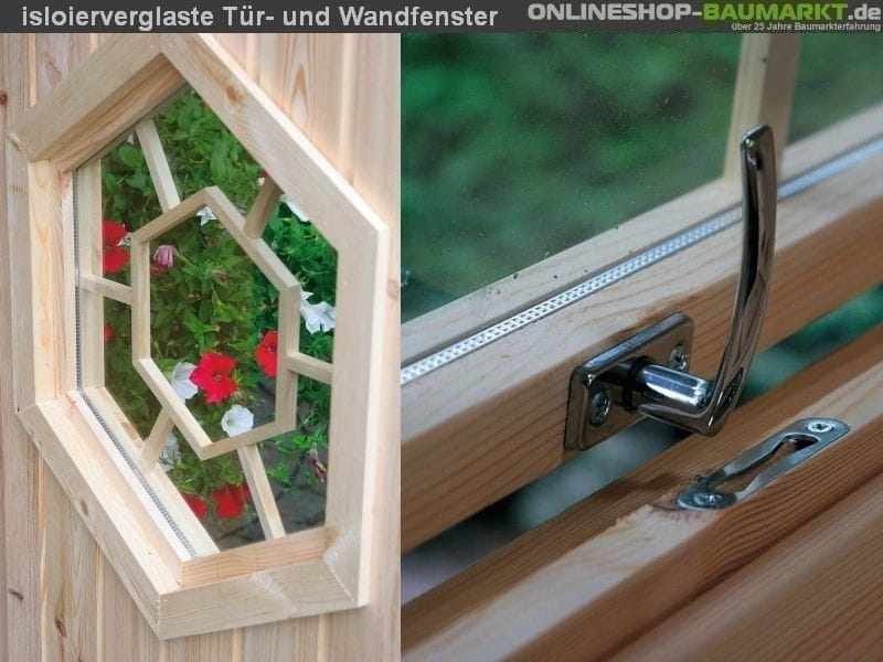 Wolff Finnhaus Grillkota 9 de luxe inkl. rote Dachschindeln und Grillanlage