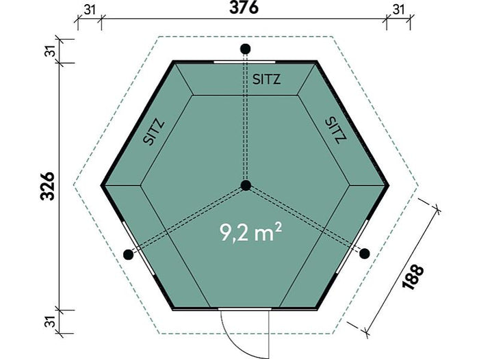 Wolff Finnhaus Grillkota 9 Grundset