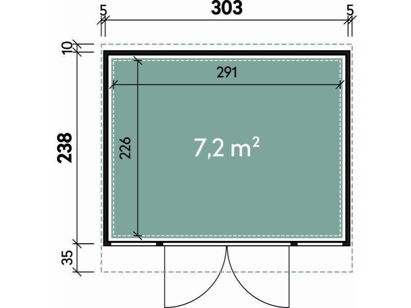 Wolff Finnhaus Metall-Gerätehaus Fascinato 3024,  grau, 2 flg