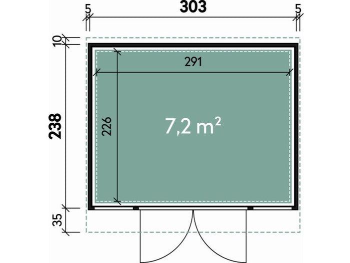 Wolff Finnhaus Metall-Gerätehaus Fascinato 3024,  anthrazit, 2 flg