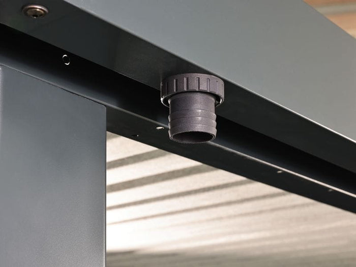 Wolff Finnhaus Metallgartenhaus Elvar 4824, Anthrazit, inkl. Seitendach rechts 2,40 m