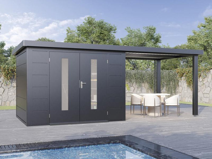 Wolff Finnhaus Metallgartenhaus Elvar 6024, Anthrazit