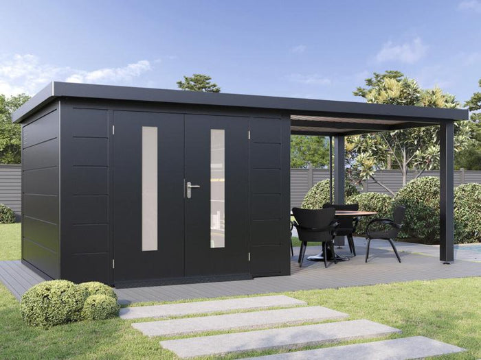 Wolff Finnhaus Metallgartenhaus Elvar 6030, Anthrazit