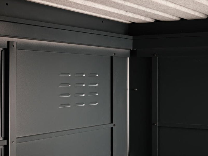 Wolff Finnhaus Metallgartenhaus Thorin 6024, Anthrazit, inkl. Seitendach 3 m