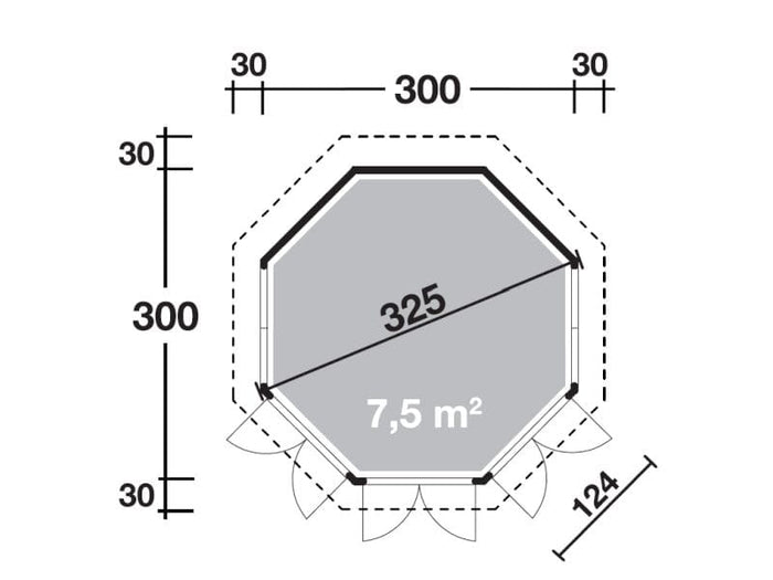 Wolff Finnhaus Pavillon Milano 3.0 natur 3 x 3 m