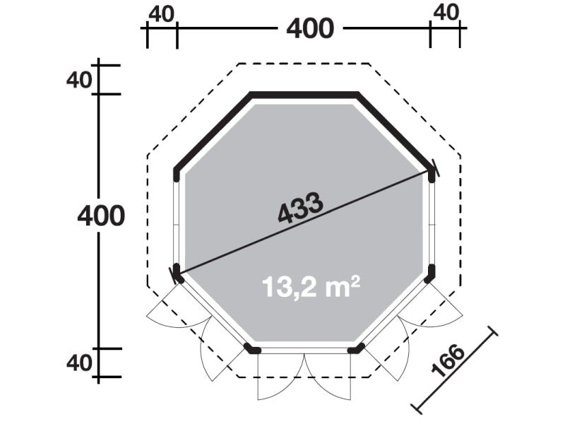 Wolff Finnhaus Pavillon Roma 4.0 natur 4 x 4 m