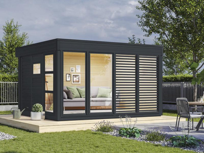 Wolff Finnhaus Pultdachhaus Finn Cube 4x3 Typ 3 ISO, Anthrazit