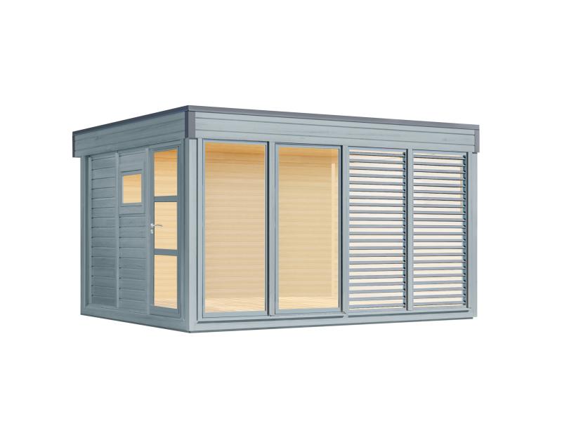 Wolff Finnhaus Pultdachhaus Finn Cube 4x3 Typ 3 ISO, Hellgrau