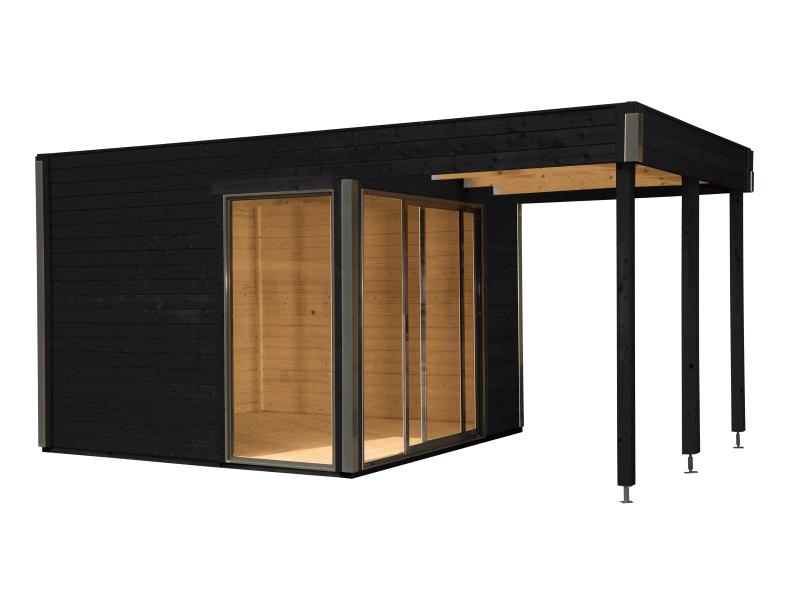 Wolff Finnhaus Pultdachhaus Studio 44-B mit Seitendach, Anthrazit