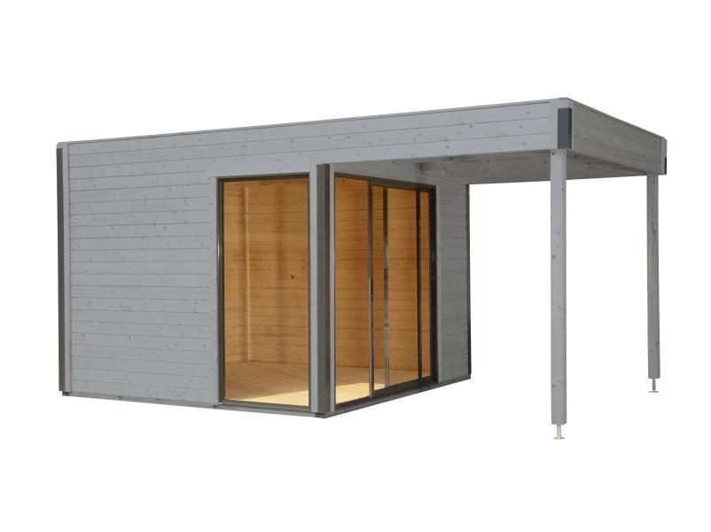 Wolff Finnhaus Pultdachhaus Studio 44-B mit Seitendach, Hellgrau