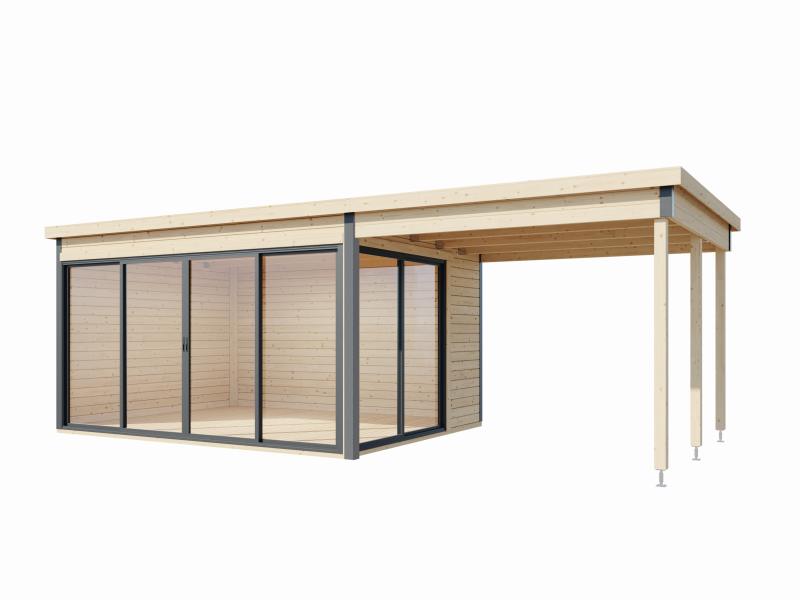 Wolff Finnhaus Pultdachhaus Studio 44-D mit Seitendach, natur