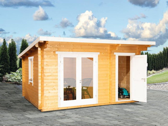 Wolff Finnhaus Pultdachhaus Trondheim 44-D XL 2-Raum naturbelassen