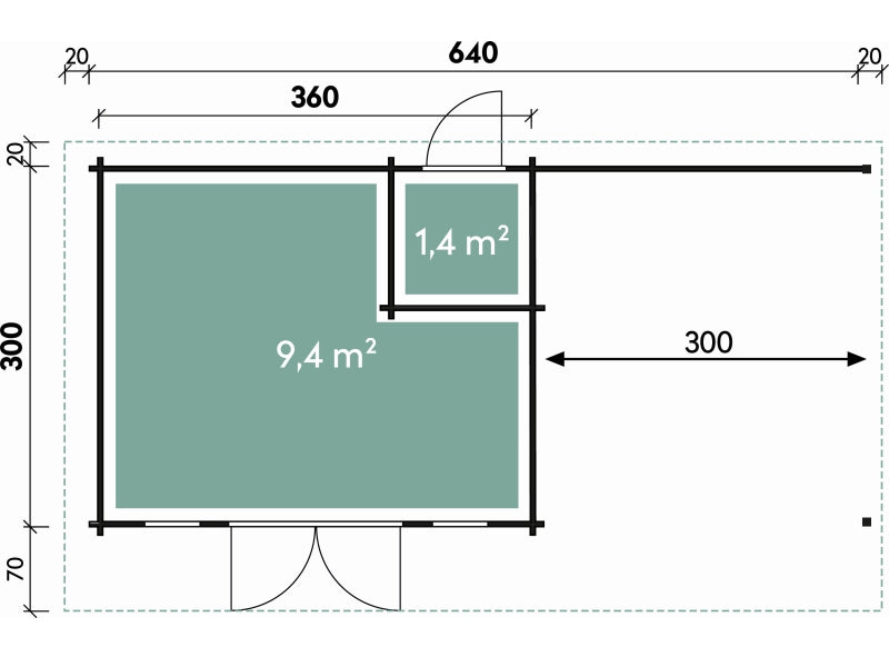 Wolff Finnhaus Pultdachhaus Trondheim 70-A XL mit Lounge rechts