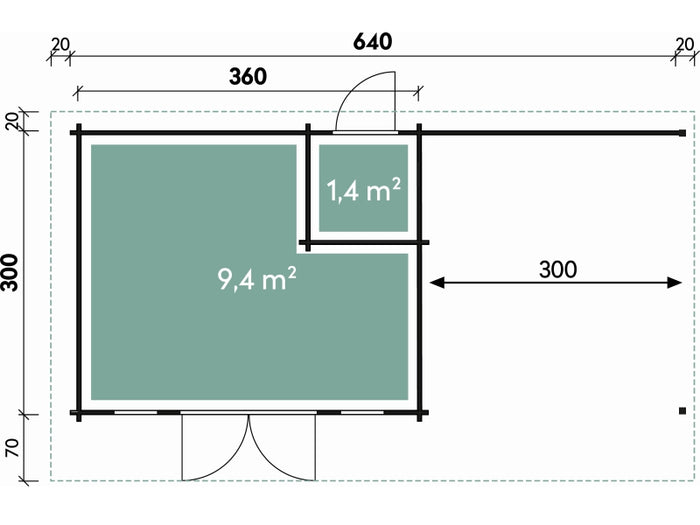 Wolff Finnhaus Pultdachhaus Trondheim 70-A XL mit Lounge rechts