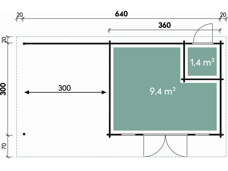 Wolff Finnhaus Pultdachhaus Trondheim 70-A XL mit Lounge links