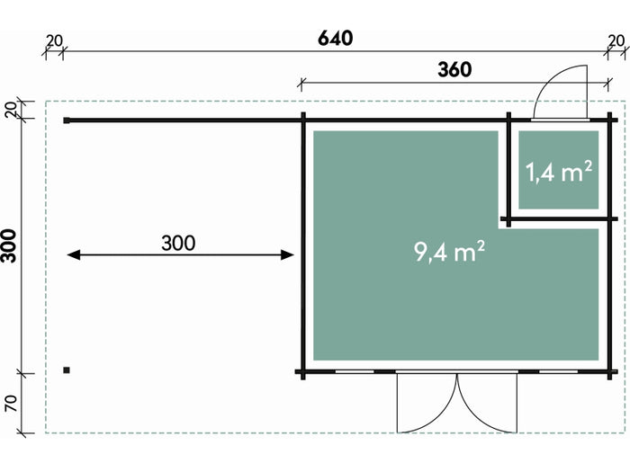 Wolff Finnhaus Pultdachhaus Trondheim 70-A XL mit Lounge links