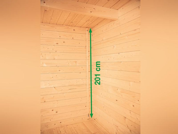 Wolff Finnhaus Pulti 34-B Typ 1 mit SD A und Vollholz-Tür naturbelassen