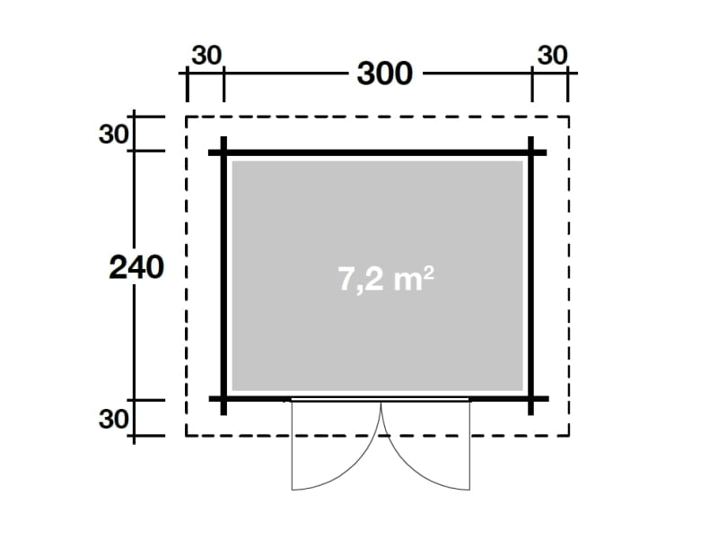 Wolff Finnhaus Pulti 34-B Typ 1 mit Vollholz-Tür naturbelassen