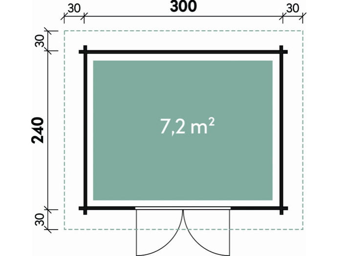 Wolff Finnhaus Pulti 34-B Typ 2 mit Halbglas-Tür naturbelassen