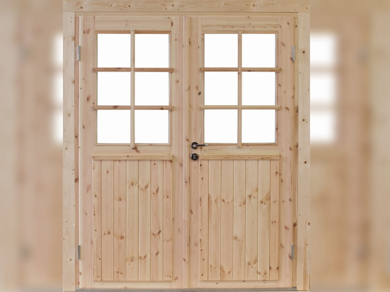 Wolff Finnhaus Pulti 34-B Typ 2 mit Halbglas-Tür naturbelassen