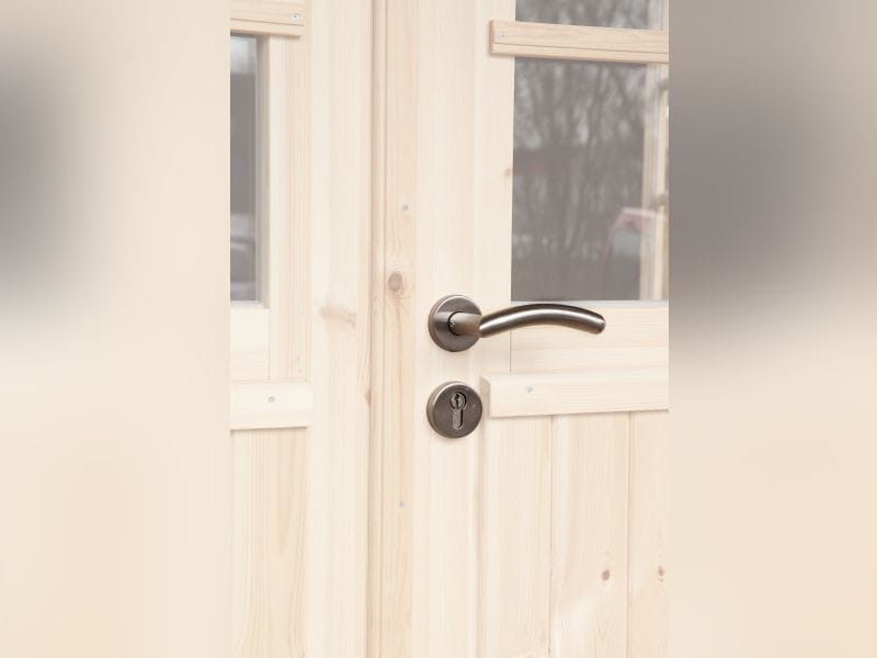 Wolff Finnhaus Pulti 34-B Typ 2 mit Halbglas-Tür naturbelassen