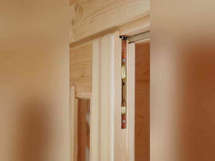 Wolff Finnhaus Pulti 34-B Typ 2 mit Halbglas-Tür naturbelassen