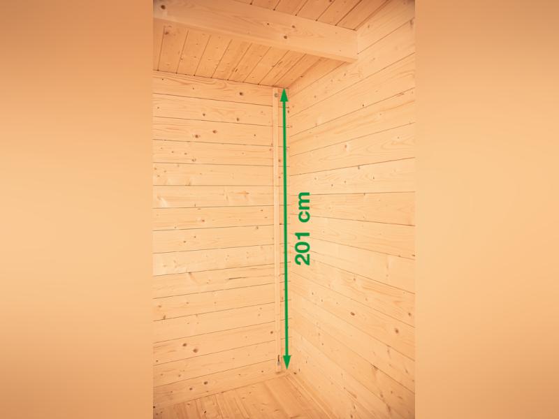 Wolff Finnhaus Pulti 34-B Typ 3 mit SD A und Vollglas-Tür naturbelassen