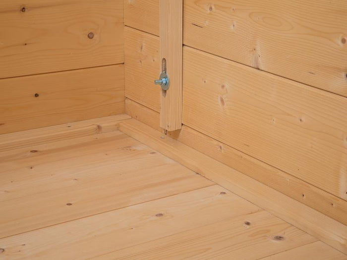 Wolff Finnhaus Pulti 34-B Typ 3 mit SD A und Vollglas-Tür naturbelassen