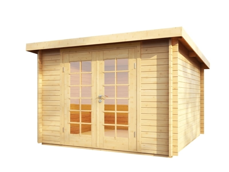 Wolff Finnhaus Pulti 34-B Typ 3 mit Vollglas-Tür naturbelassen