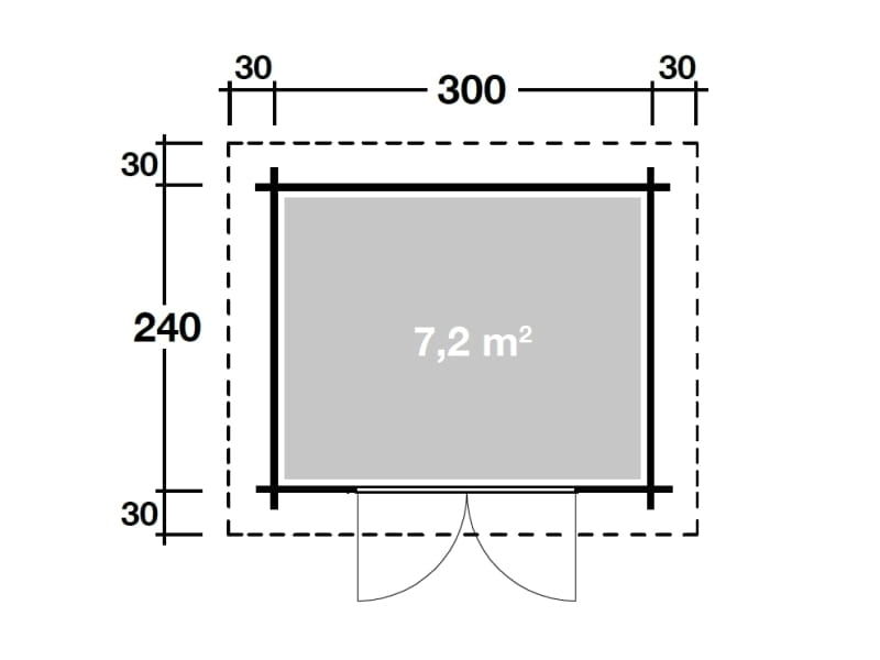 Wolff Finnhaus Pulti 34-B Typ 3 mit Vollglas-Tür naturbelassen