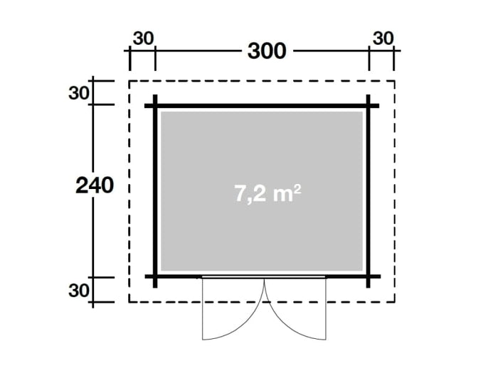 Wolff Finnhaus Pulti 34-B Typ 3 mit Vollglas-Tür naturbelassen