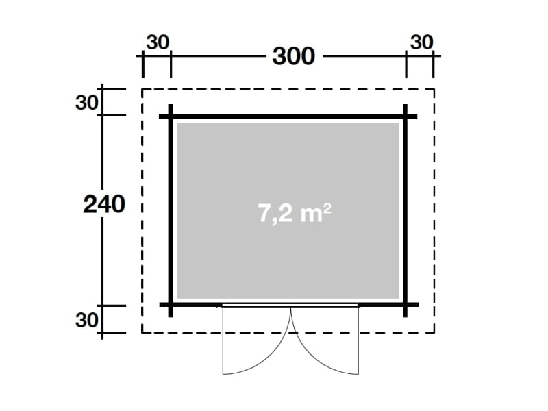 Wolff Finnhaus Pulti 34-B Typ 4 mit Dreieckglas-Tür naturbelassen