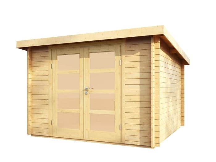 Wolff Finnhaus Pulti 34-B Typ 5 mit Milchglas-Tür naturbelassen