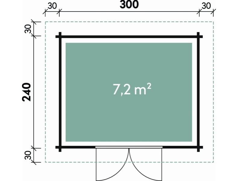 Wolff Finnhaus Pulti 34-B Typ 5 mit Milchglas-Tür naturbelassen