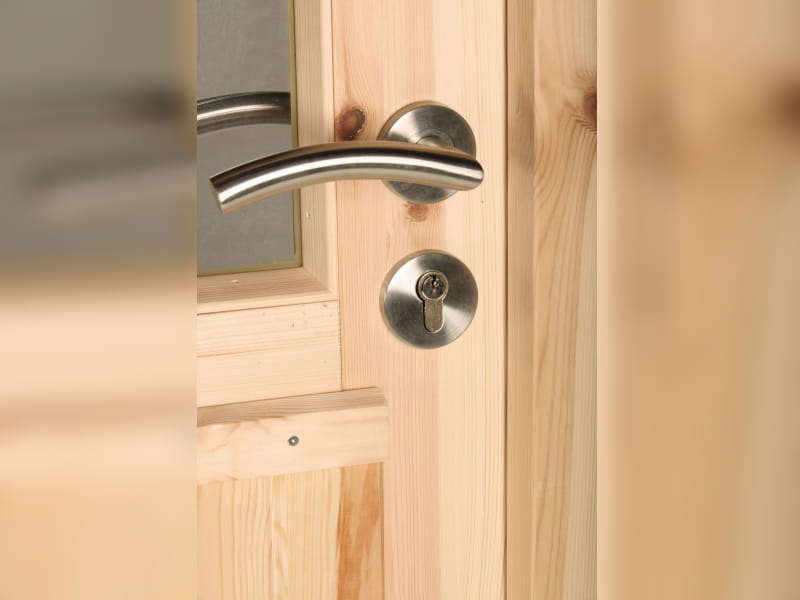 Wolff Finnhaus Pulti 34-B Typ 5 mit Milchglas-Tür naturbelassen