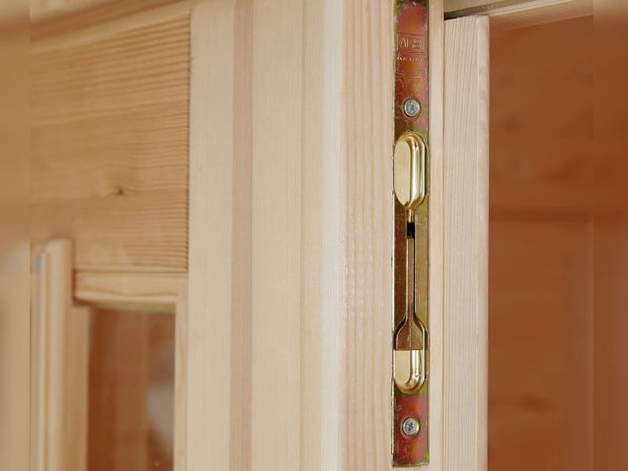 Wolff Finnhaus Pulti 34-B Typ 5 mit Milchglas-Tür naturbelassen