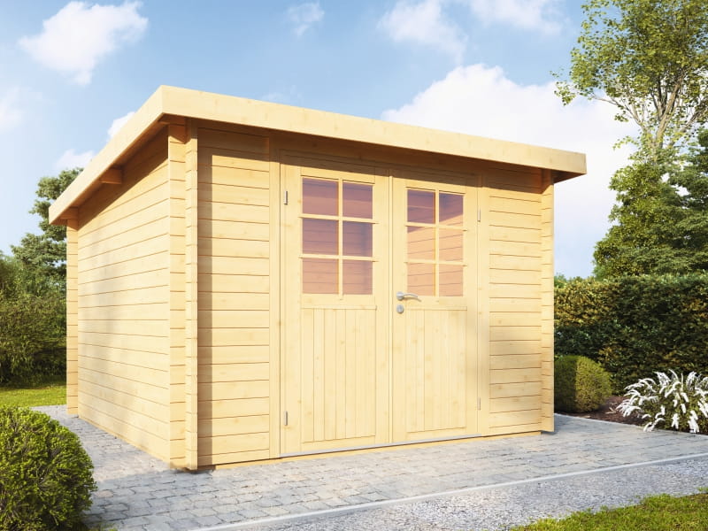 Wolff Finnhaus Pulti 34-C Typ 2 mit Halbglas-Tür naturbelassen