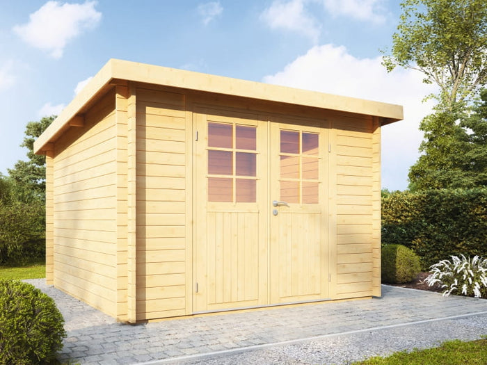 Wolff Finnhaus Pulti 34-C Typ 2 mit Halbglas-Tür naturbelassen