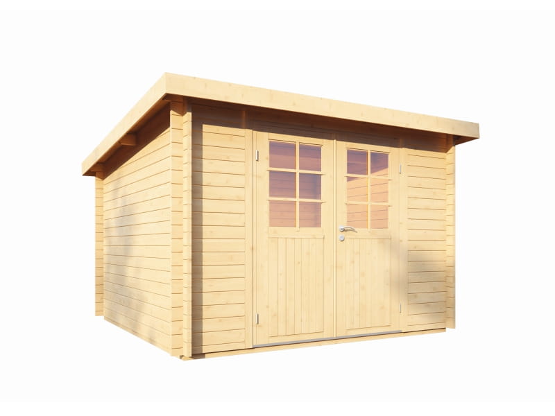 Wolff Finnhaus Pulti 34-C Typ 2 mit Halbglas-Tür naturbelassen