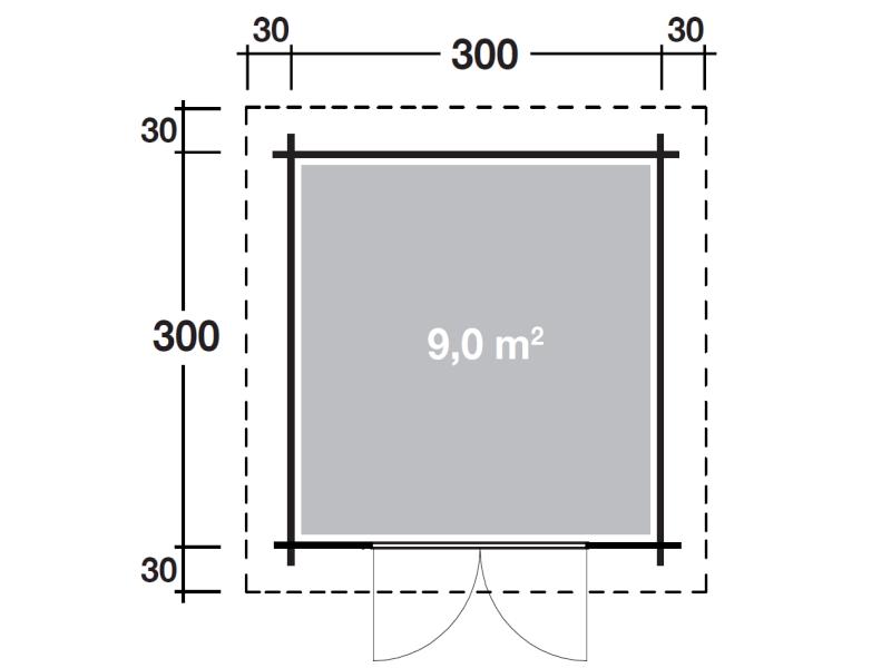 Wolff Finnhaus Pulti 34-C Typ 3 mit Vollglas-Tür naturbelassen